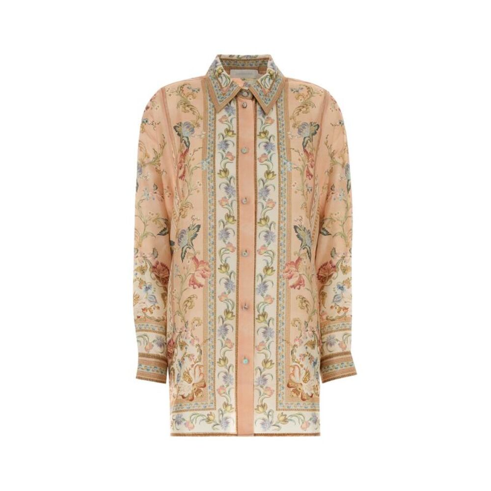 Zimmermann Women Printed Silk Oversize Roselight Shirt